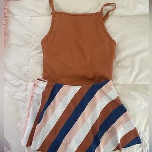 Kortnijeane striped 2 piece bathing suit